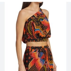 Farm Rio Macaw Island One Shoulder Crop Top XS